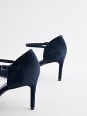Navy Forever Comfort® Leather Point Toe Mary Jane Heels - Image 6 of 7