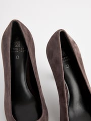 Chocolate Brown Forever Comfort® Leather Chisel Toe Heel Court Shoes - Image 8 of 8