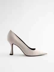 Bone White Forever Comfort® Leather Chisel Toe Heel Court Shoes - Image 3 of 7
