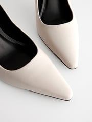 Bone White Forever Comfort® Leather Chisel Toe Heel Court Shoes - Image 6 of 7