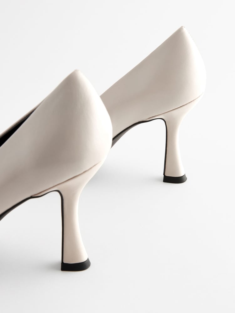 Bone White Forever Comfort® Leather Chisel Toe Heel Court Shoes - Image 7 of 7