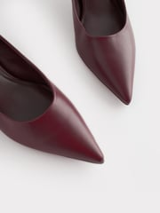 Burgundy Standard/Wide Fit Forever Comfort® Kitten Heel Court Shoes - Image 4 of 7