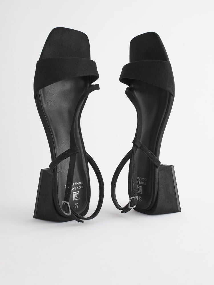 Black Forever Comfort® Flare Block Sandals - Image 8 of 8