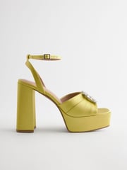 Lime Green Forever Comfort® Jewel Platform Sandals - Image 6 of 10