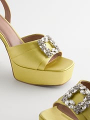 Lime Green Forever Comfort® Jewel Platform Sandals - Image 8 of 10