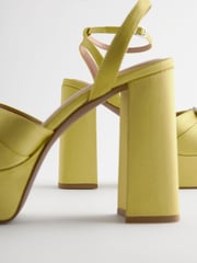 Lime Green Forever Comfort® Jewel Platform Sandals - Image 9 of 10