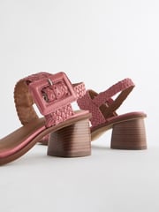Pink Forever Comfort® Weave Square Toe Block Sandals - Image 4 of 5