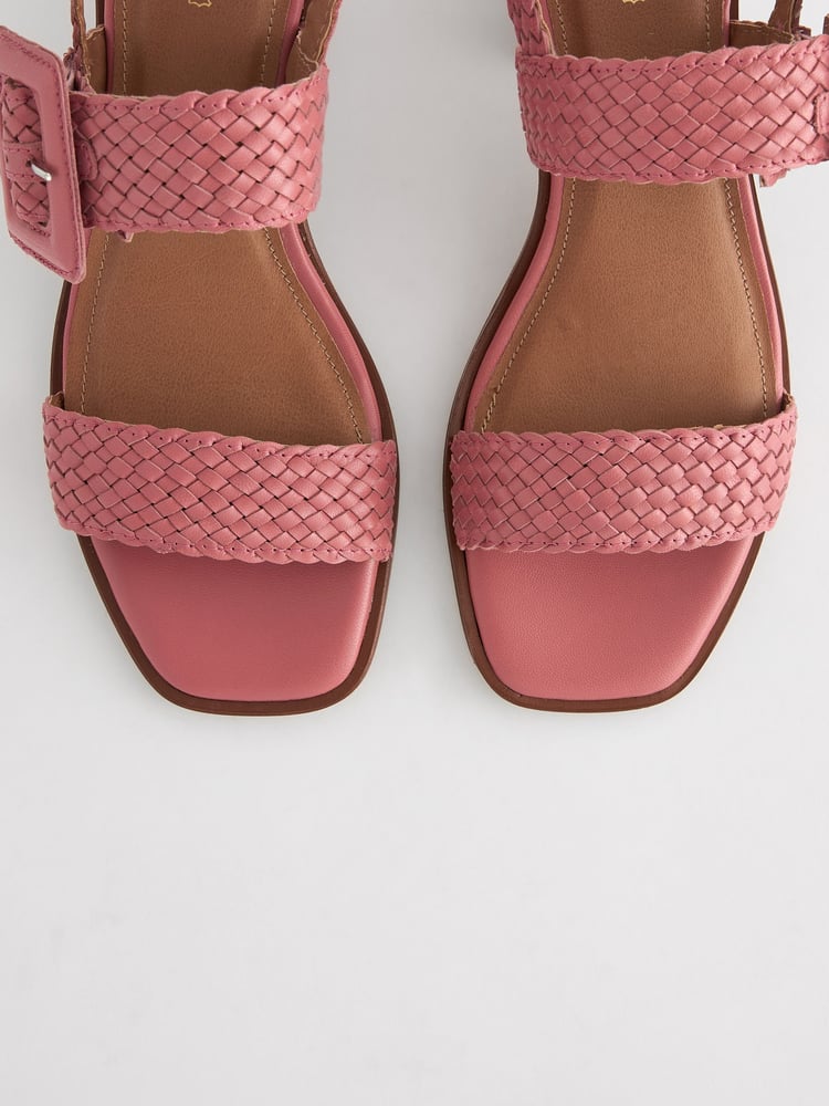 Pink Forever Comfort® Weave Square Toe Block Sandals - Image 5 of 5