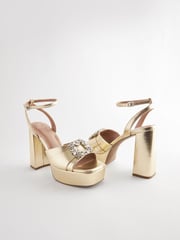 Gold Forever Comfort® Jewel Platform Sandals - Image 7 of 10