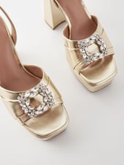 Gold Forever Comfort® Jewel Platform Sandals - Image 9 of 10