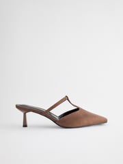 Brown Forever Comfort® Square Toe T-Bar Mules - Image 2 of 5