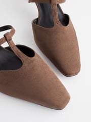 Brown Forever Comfort® Square Toe T-Bar Mules - Image 4 of 5