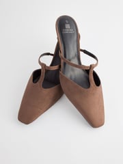 Brown Forever Comfort® Square Toe T-Bar Mules - Image 5 of 5