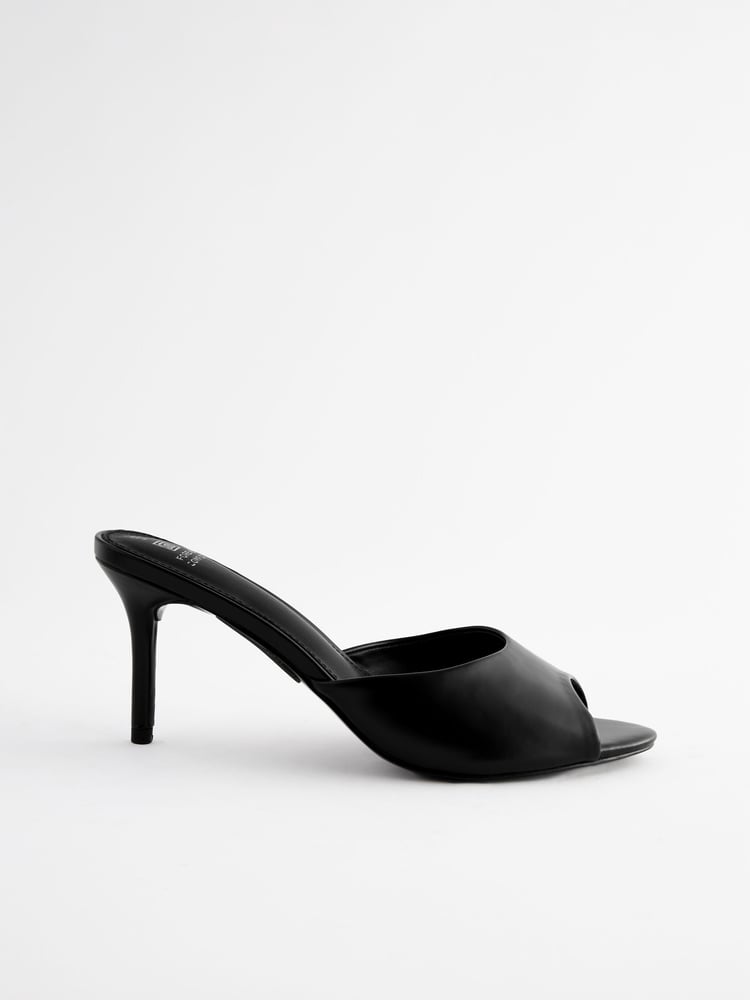 Black Forever Comfort® Peep Toe Heeled Mules - Image 2 of 5