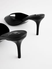 Black Forever Comfort® Peep Toe Heeled Mules - Image 4 of 5