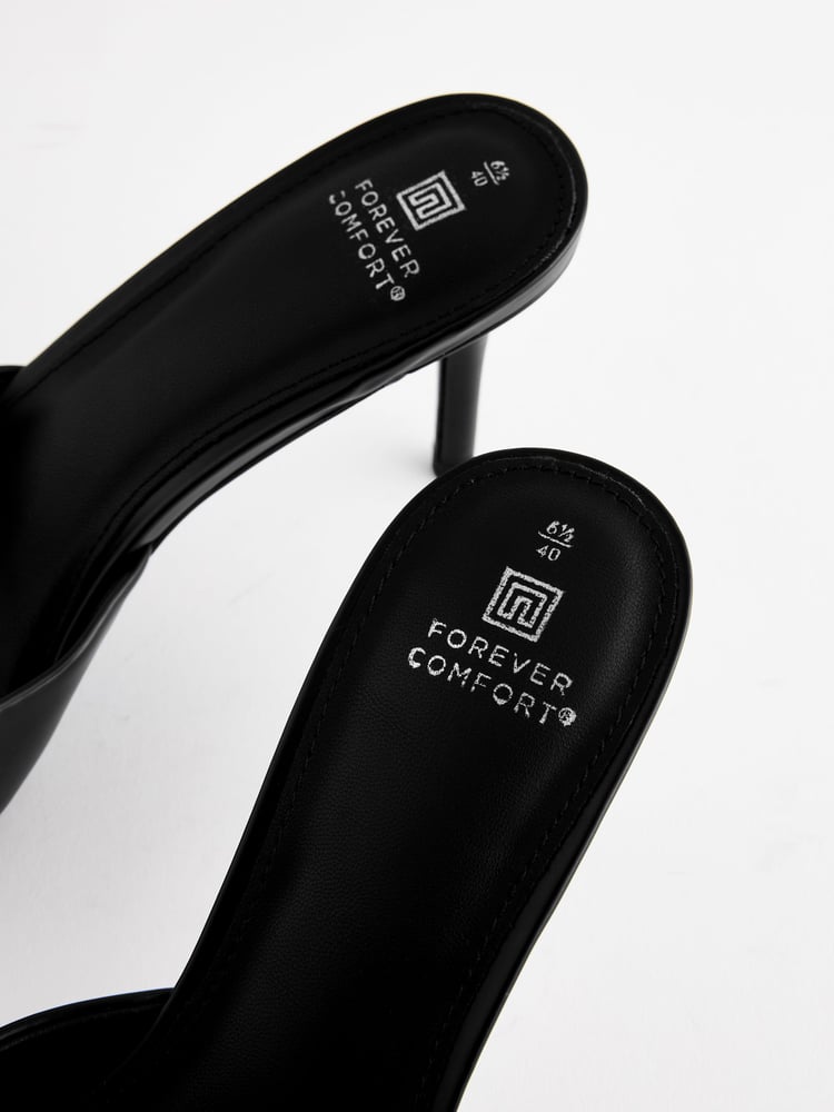 Black Forever Comfort® Peep Toe Heeled Mules - Image 5 of 5