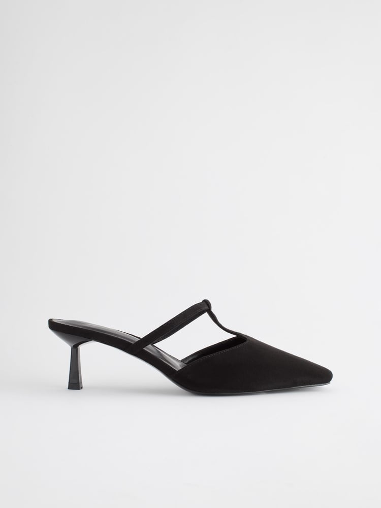 Black Forever Comfort® Square Toe T-Bar Mules - Image 2 of 6