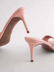 Pink Forever Comfort® Peep Toe Heeled Mules - Image 7 of 9