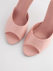 Pink Forever Comfort® Peep Toe Heeled Mules - Image 8 of 9