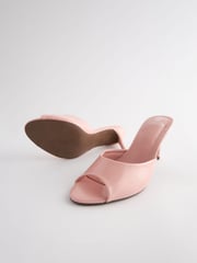Pink Forever Comfort® Peep Toe Heeled Mules - Image 9 of 9