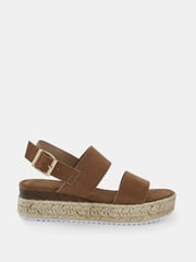 Novo Brown Wide Fit Sadie Espadrille Double Strap Sandals - Image 2 of 6