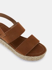 Novo Brown Wide Fit Sadie Espadrille Double Strap Sandals - Image 4 of 6