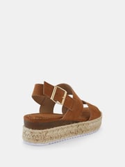 Novo Brown Wide Fit Sadie Espadrille Double Strap Sandals - Image 5 of 6