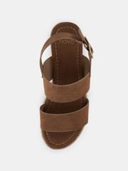 Novo Brown Wide Fit Sadie Espadrille Double Strap Sandals - Image 6 of 6