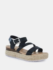 Novo Black Wide Fit SIMBA Espadrille Strappy Sandals - Image 3 of 6