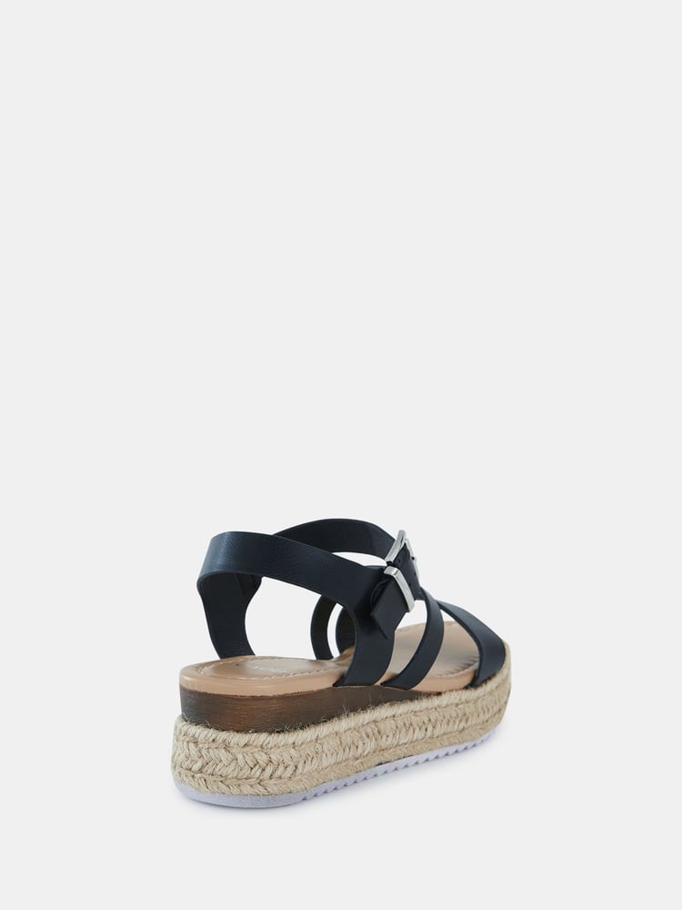 Novo Black Wide Fit SIMBA Espadrille Strappy Sandals - Image 6 of 6 Novo Black Wide Fit SIMBA Espadrille Strappy Sandals - Image 6 of 6