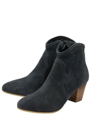 Ravel Grey Suede Leather Ankle Boots - Image 2 of 4