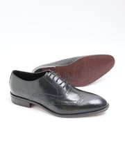 River Island Black Leather Lace Up Brogue Derby Shoes - Image 4 of 6