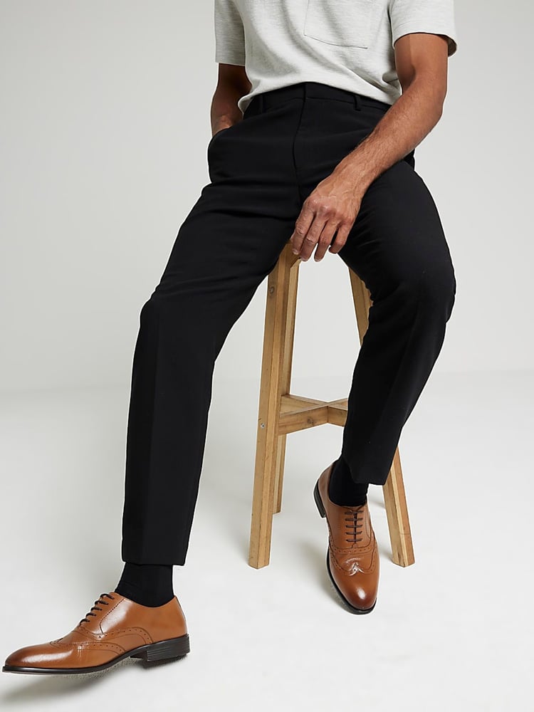 River Island Brown Chrome Lace up Brogue Derby Shoes - Image 1 of 6