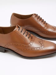 River Island Brown Chrome Lace up Brogue Derby Shoes - Image 5 of 6