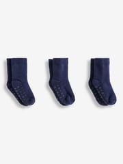 JoJo Maman Bébé Navy Blue 3-Pack Extra Thick Socks - Image 1 of 2