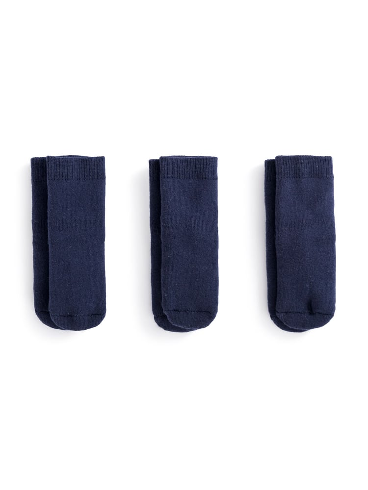 JoJo Maman Bébé Navy Blue 3-Pack Extra Thick Socks - Image 2 of 2