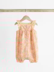 Purple Floral Baby Vest Rompers 3 Pack - Image 5 of 10
