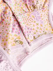 Purple Floral Baby Vest Rompers 3 Pack - Image 8 of 10