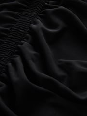 Black Square Neck Mesh Ruched Midi Dress - Image 10 of 10