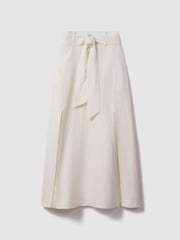 Reiss White Abigail High Rise Linen Maxi Skirt - Image 2 of 6