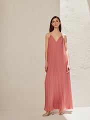 Coral Pink Premium Bead Detail Maxi Dress - Image 1 of 4