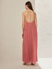 Coral Pink Premium Bead Detail Maxi Dress - Image 2 of 4