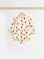Rust Brown/Cream Flower Print Baby Jersey Bloomer Rompers 2 Pack (0mths-2yrs) - Image 7 of 13