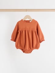 Rust Brown/Cream Flower Print Baby Jersey Bloomer Rompers 2 Pack (0mths-2yrs) - Image 8 of 13