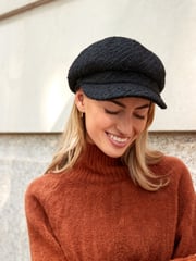 Black Baker Boy 100% Cotton Hat - Image 1 of 5