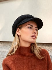 Black Baker Boy 100% Cotton Hat - Image 2 of 5