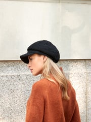 Black Baker Boy 100% Cotton Hat - Image 3 of 5