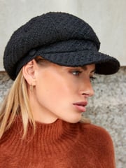 Black Baker Boy 100% Cotton Hat - Image 4 of 5