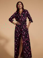 Dancing Leopard Dove Maxi Shirt Dress - Image 1 of 4