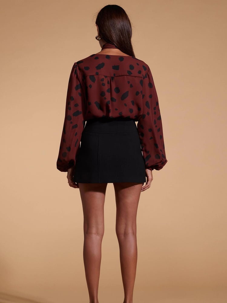 Dancing Leopard Lyma Multi-Way Tie Neck Brown Top - Image 2 of 4
